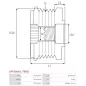 Poulie lente d’alternateur AS-PL UD810430(LITENS)AFP, INA 1016426, 535034110, LITENS 920426, MERCEDES 2741550000, A2741550000