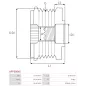 Poulie lente d’alternateur AS-PL UD21208AFP, INA 1016426, 535034110, LITENS 920426, MERCEDES 2741550000, A2741550000