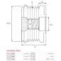 Poulie lente d’alternateur AS-PL UD14973AFP, CARGO 333686, HYUNDAI / KIA 25290-2A000, IKA 3.5495.1, INA 5350248000, 535024810