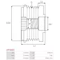 Poulie lente d’alternateur AS-PL UD45146AFP, CARGO 333686, HYUNDAI / KIA 25290-2A000, IKA 3.5495.1, INA 5350248000, 535024810