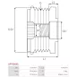 Poulie lente d’alternateur CARGO 335253, HYUNDAI / KIA 3732003500, 3732003600, IKA 3.5510.1, INA 535028010, LITENS 920039