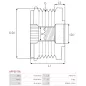 Poulie lente d’alternateur AS-PL UD101322AFP, INA F-566649, VALEO 10254403, 2608612, KRAUF APV8797, ZNP 28797