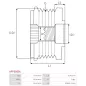 Poulie lente d’alternateur AS-PL UD101353AFP, GM 4704090, 523G2, 605813, 87E-4704090, ZNP 28762