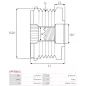 Poulie lente d’alternateur AS-PL UD101377AFP, TOYOTA 27415-0W160, KRAUF APV1087, ZNP 28877