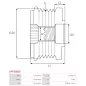 Poulie lente d’alternateur AS-PL UD101461AFP, INA F-609878, ZNP 28889