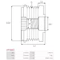 Poulie lente d’alternateur AS-PL UD101381AFP, INA F-564759, PSH 051.000.301.810, ZNP ZNP28894