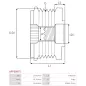 Poulie lente d’alternateur AS-PL UD101452AFP pour UD101489AFP, VALEO C00053323, ZNP 28951