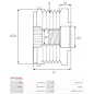 Poulie lente d’alternateur AS-PL UD18145AFP, CARGO 333084, HYUNDAI / KIA 37321-25201, K406643, IKA 3.5441.0, 354411