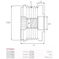 Poulie lente d’alternateur AS-PL UD101405AFP pour UD101547AFP, LITENS 920047, TOYOTA 27415-0T030, 27415-0T031, ZEN 5825, ZN5825