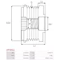 Poulie lente d’alternateur AS-PL UD101480AFP pour UD101521AFP, GM 113C11623, 4605813, ZNP 28896