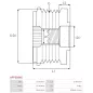 Poulie lente d’alternateur AS-PL UD101463AFP, TOYOTA 27415-0P010, KRAUF APV8727