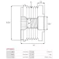 Poulie lente d’alternateur AS-PL UD101523AFP, HYUNDAI / KIA 37320-2B050, 37320-2E000, LITENS 920015, KRAUF APV2804