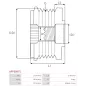 Poulie lente d’alternateur AS-PL UD101519AFP, LITENS 2713981, ZNP 28989, VALEO TG12C255