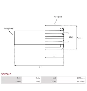 Kits de réparation de démarreur pour MITSUBISHI M002T67883, M002T67884