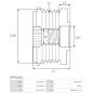 Poulie lente d’alternateur AS-PL UD101470AFP pour UD101517AFP, VALEO 2616534