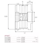 Poulie lente d’alternateur IKA 3.5319.0 pour 3.5319.1, INA 5350087000, F-237045, F-237045.02, ELECTROLOG PUL9011, MAKO 83653301