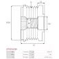 Poulie lente d’alternateur AS-PL UD13321AFP, IKA 3.5319.0, 3.5319.1, INA 5350087000, F-237045, F-237045.02, ELECTROLOG PUL9011