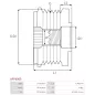 Poulie lente d’alternateur CARGO 235476, IKA 3.3563.1, INA 5350037000, 535003710, F-234359, F-234359.01, F-234359.02