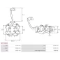 Porte-balais de démarreur pour BOSCH 0001367045, 0001367046, 0001367047