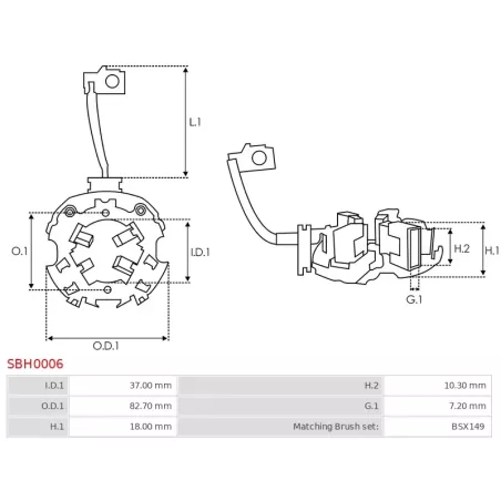 Porte-balais de démarreur pour BOSCH 0001208515, 0001208516, 0001208517, 0001208518