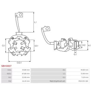 Porte-balais de démarreur pour BOSCH 0001108047, 0001108048, 0001108052