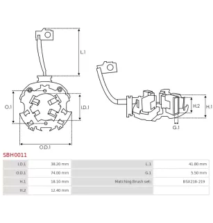 Porte-balais de démarreur pour BOSCH 0001112021, 0001112022, 000111202