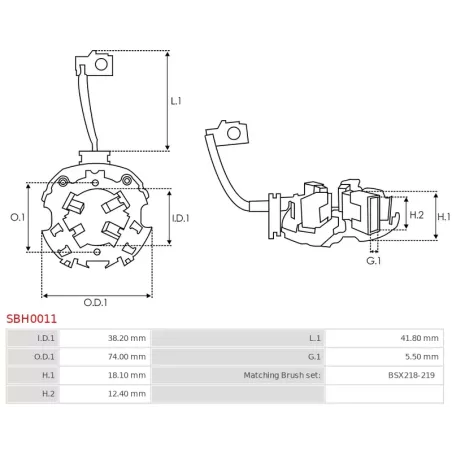 Porte-balais de démarreur pour BOSCH 0001112021, 0001112022, 0001112023, 0001112024