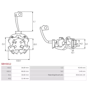 Porte-balais de démarreur pour BOSCH 0001107008, 0001107009, 000110701