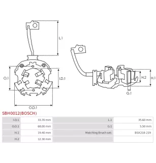 Porte-balais de démarreur pour BOSCH 1004336417