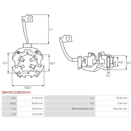 Porte-balais de démarreur pour BOSCH 1004336417