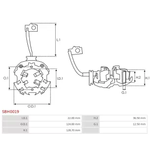 Porte-balais de démarreur pour BOSCH 0001416072, 0001416074, 000141607