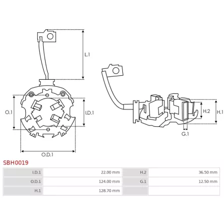 Porte-balais de démarreur pour BOSCH 0001416072, 0001416074, 0001416078, 0001416079