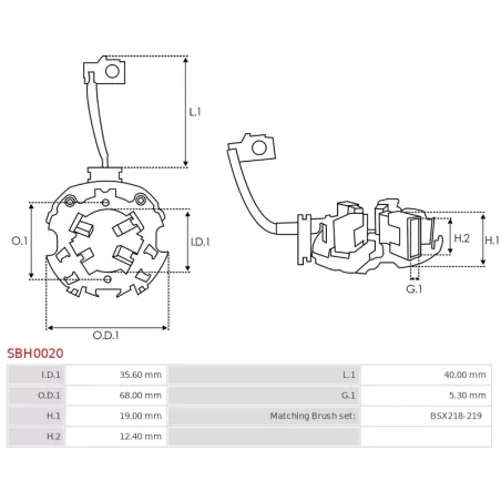 Porte-balais de démarreur pour BOSCH 0001106016, 0001106019, 0001107009, 0001107012