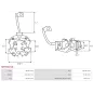 Porte-balais de démarreur pour BOSCH 0001371006, 0001371008, 0001371010, 0001371013