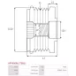 Poulie lente d’alternateur CARGO 333428, FORD 1079392, 1334133, 1488368, 98FF10C382BC, 98FF10C382BF, 98FF10C382BG, 98FF10C382BH