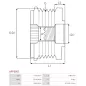 Poulie lente d’alternateur CARGO 234867, IKA 3.3549.0, INA 5350035000, 535003510, F-229974.03, F-229974.1, F-229974.3, F-232600