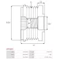 Poulie lente d’alternateur CARGO 235071, IKA 3.5383.1, MITSUBISHI A628X91871, CASCO CCP98108AS, CQ CQ1040133