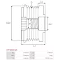 Poulie lente d’alternateur AS-PL UD13325AFP, CARGO 238068, 332313, IKA 3.5353.0, INA 5350049000, 535004910, F-236001