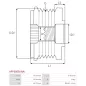 Poulie lente d’alternateur AS-PL UD13326AFP, CARGO 330339, IKA 3.5358.0, 3.5358.1, INA 5350114000, F-550379.02, CASCO CCP90192