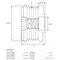 Poulie lente d’alternateur CARGO 330240, IKA 3.5376.0, 3.5376.1, INA 5350149000, F-550426, F-550426.01, MITSUBISHI A252C52775