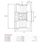 Poulie lente d’alternateur CARGO 330240, IKA 3.5376.0, 3.5376.1, INA 5350149000, F-550426, F-550426.01, MITSUBISHI A252C52775