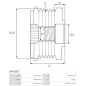 Poulie lente d’alternateur AS-PL UD46549AFP, CARGO 330516, IKA 3.5417.0, 3.5417.1, INA 5350153000, F-552305, F-552305.01