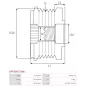 Poulie lente d’alternateur AS-PL UD13328AFP, CARGO 330516, IKA 3.5417.0, 3.5417.1, INA 5350153000, F-552305, F-552305.01