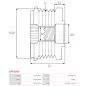 Poulie lente d’alternateur CARGO 330341, IKA 3.5411.1, INA F-552386.01, LUK 5350177000, 535017710, MITSUBISHI A252C564FE