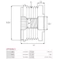 Poulie lente d’alternateur CARGO 330341, IKA 3.5411.1, INA F-552386.01, LUK 5350177000, 535017710, MITSUBISHI A252C564FE