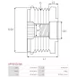 Poulie lente d’alternateur CARGO 235801, HELLA 9XU358038-901, IKA 3.5416.0, 3.5416.1, INA 5350193, 5350193000, 535019310