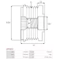 Poulie lente d’alternateur AS-PL UD11586AFP, CARGO 333696, IKA 3.5471.0, 3.5471.1, INA 5350225, 5350225000, 535022510, F-552714