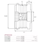 Poulie lente d’alternateur AS-PL UD13333AFP, IKA 3.5454.0, 3.5454.1, INA 5350146000, F-557045, F-557045.01, F-557045.02