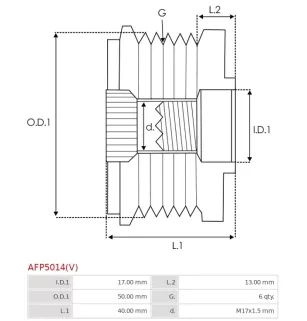 Poulie lente d’alternateur IKA 3.5454.0 pour 3.5454.1, INA 5350146000