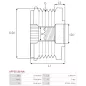 Poulie lente d’alternateur AS-PL UD11571AFP pour UD13335AFP, IKA 3.5455.0, 3.5455.1, INA 5350167, 5350167000, 535016710